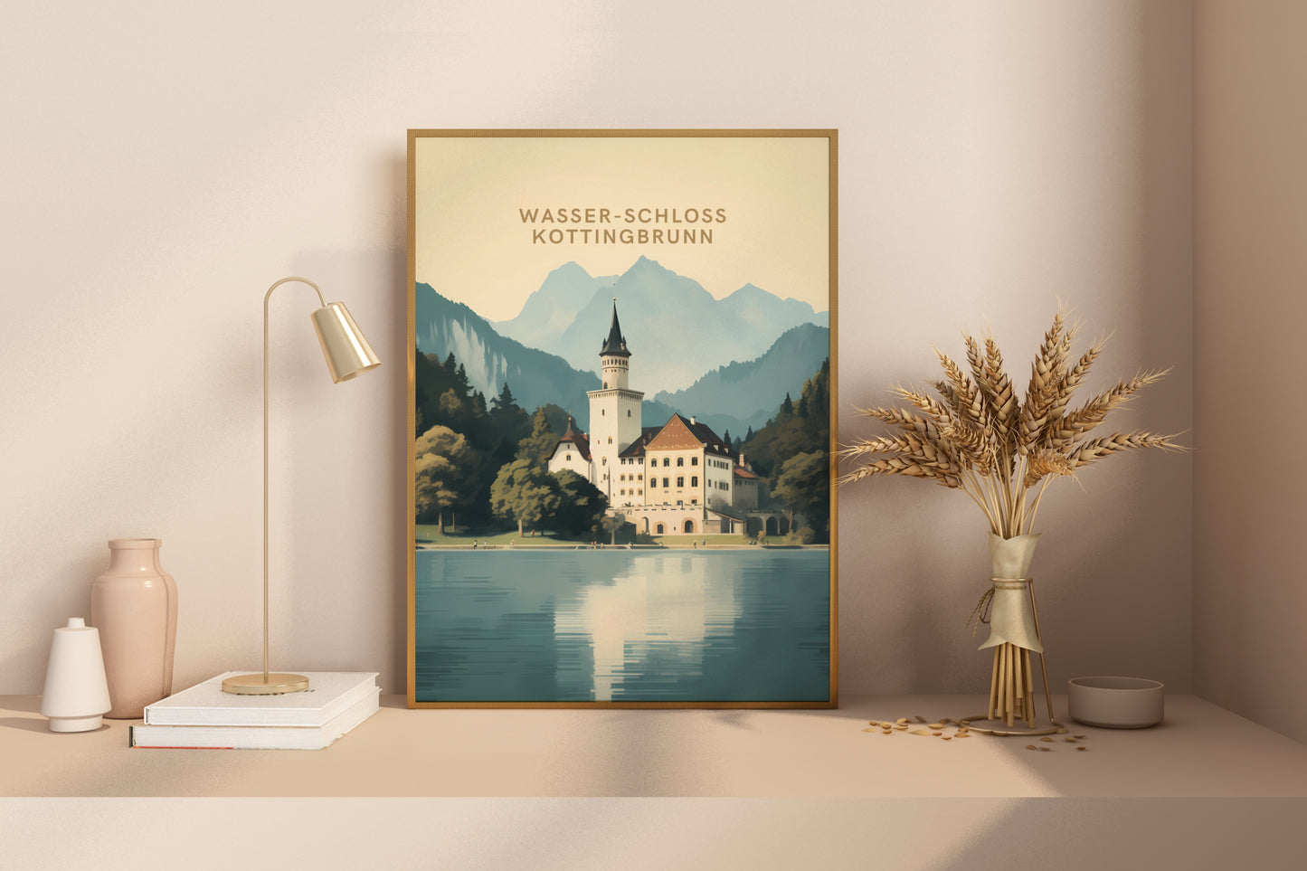 Wasser-Schloss Kottingbrunn Austria Travel Print Poster - Pitchers Design