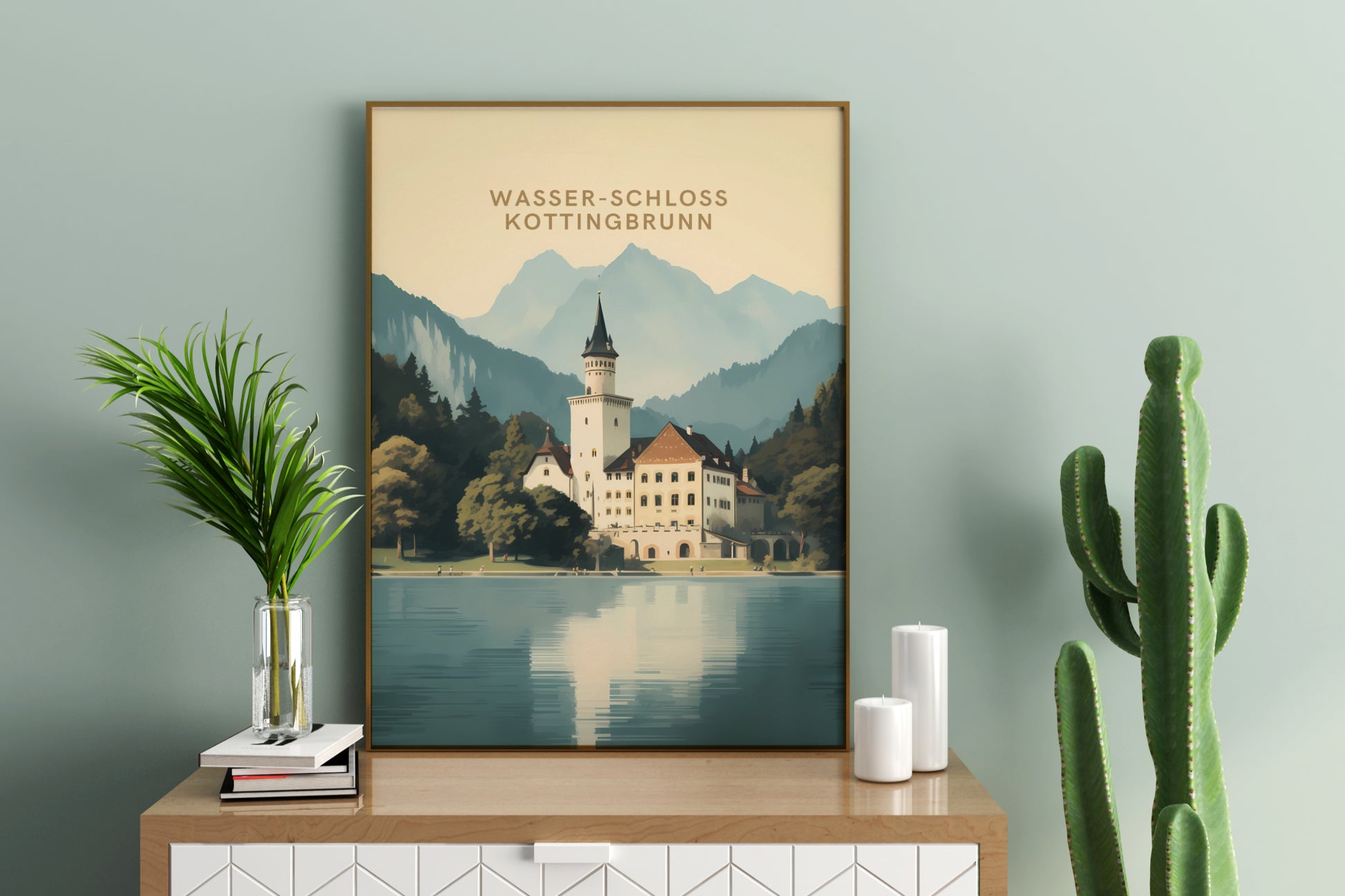 Wasser-Schloss Kottingbrunn Austria Travel Print Poster - Pitchers Design