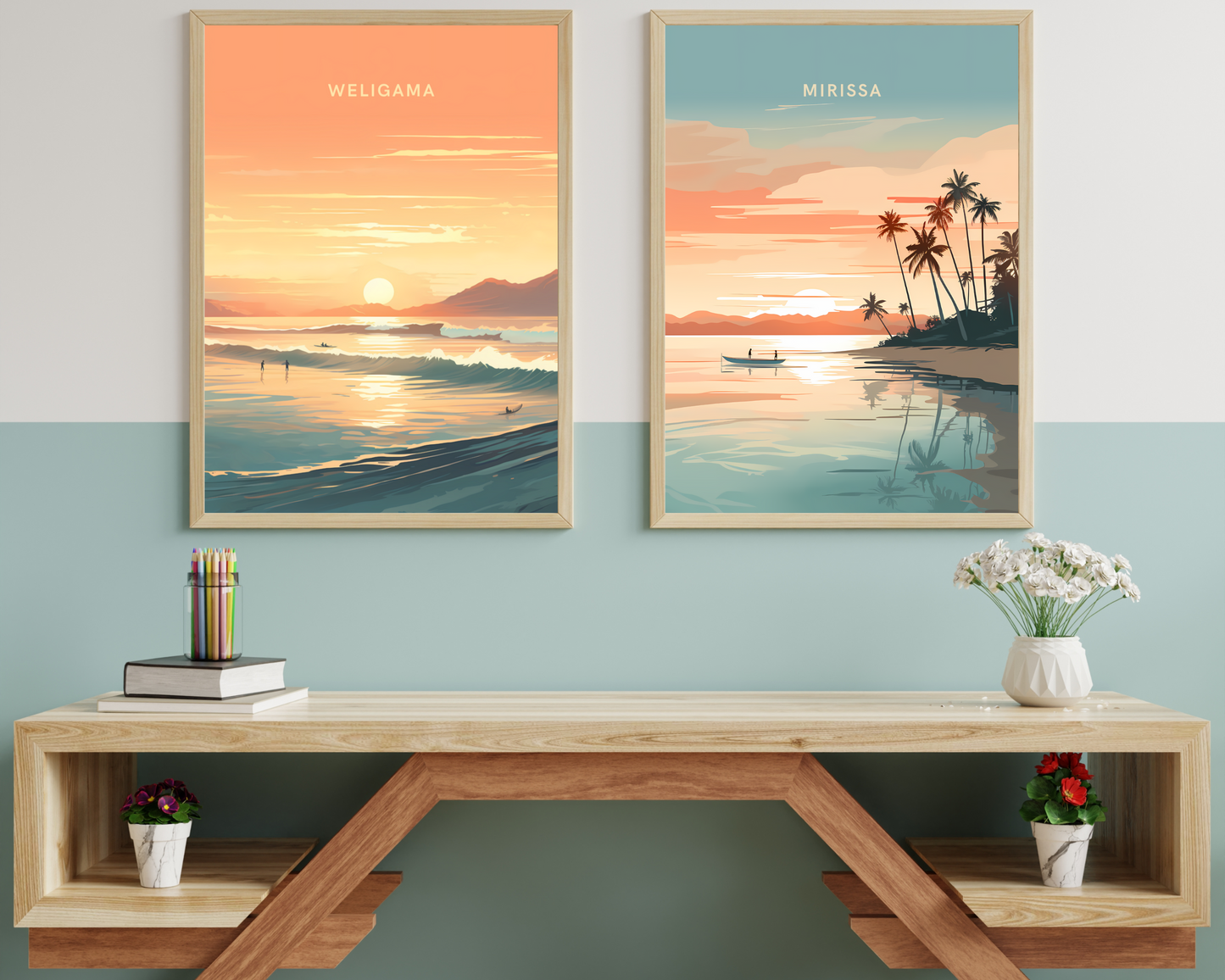 Mirissa Sri Lanka Travel Poster Print - Pitchers Design