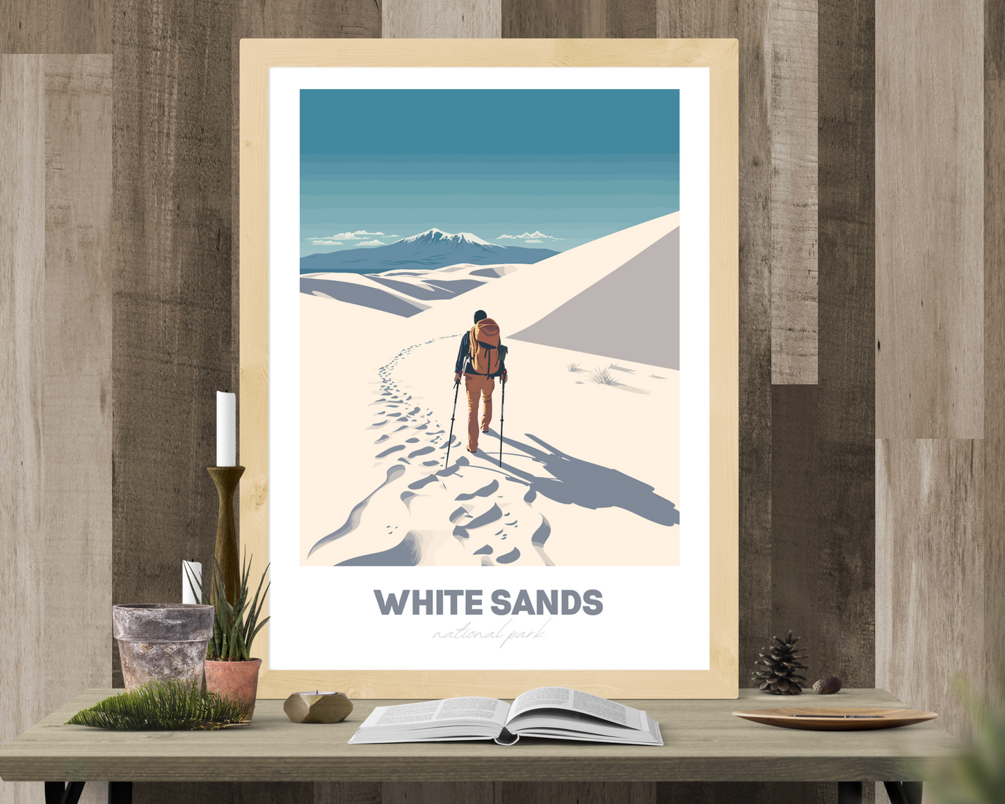 White Sands National Park Travel Poster Print - Pitchers Design