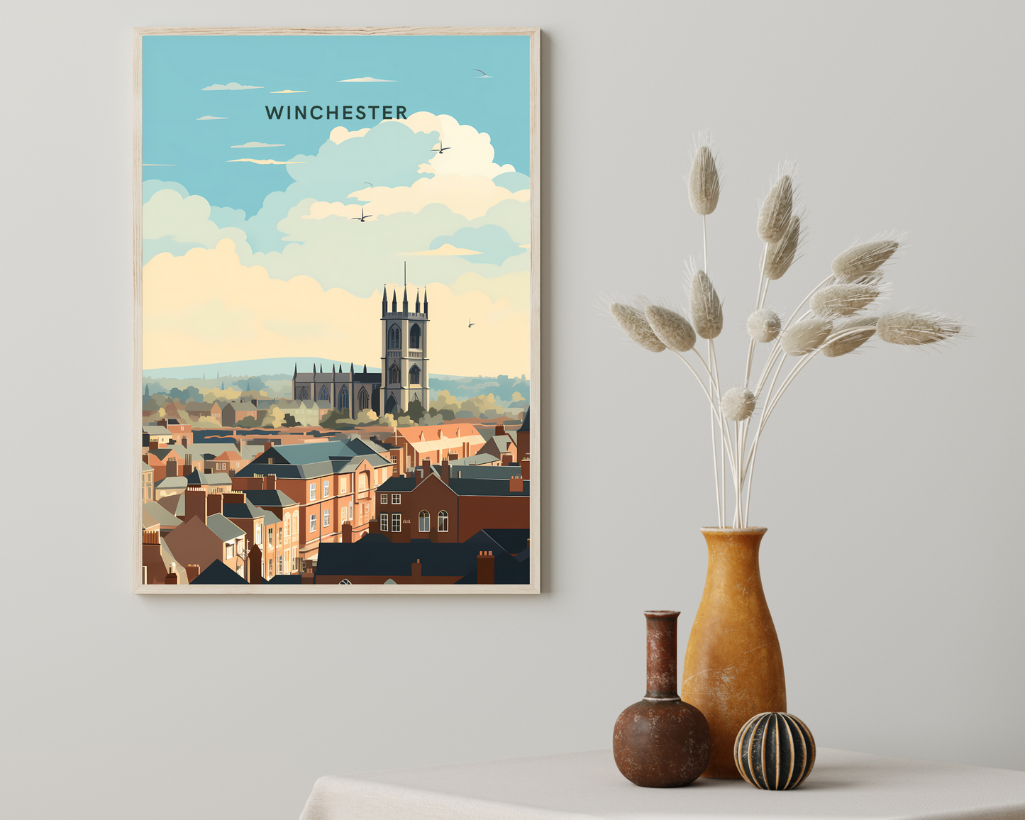 Winchester England Travel Poster Print - Pitchers Design