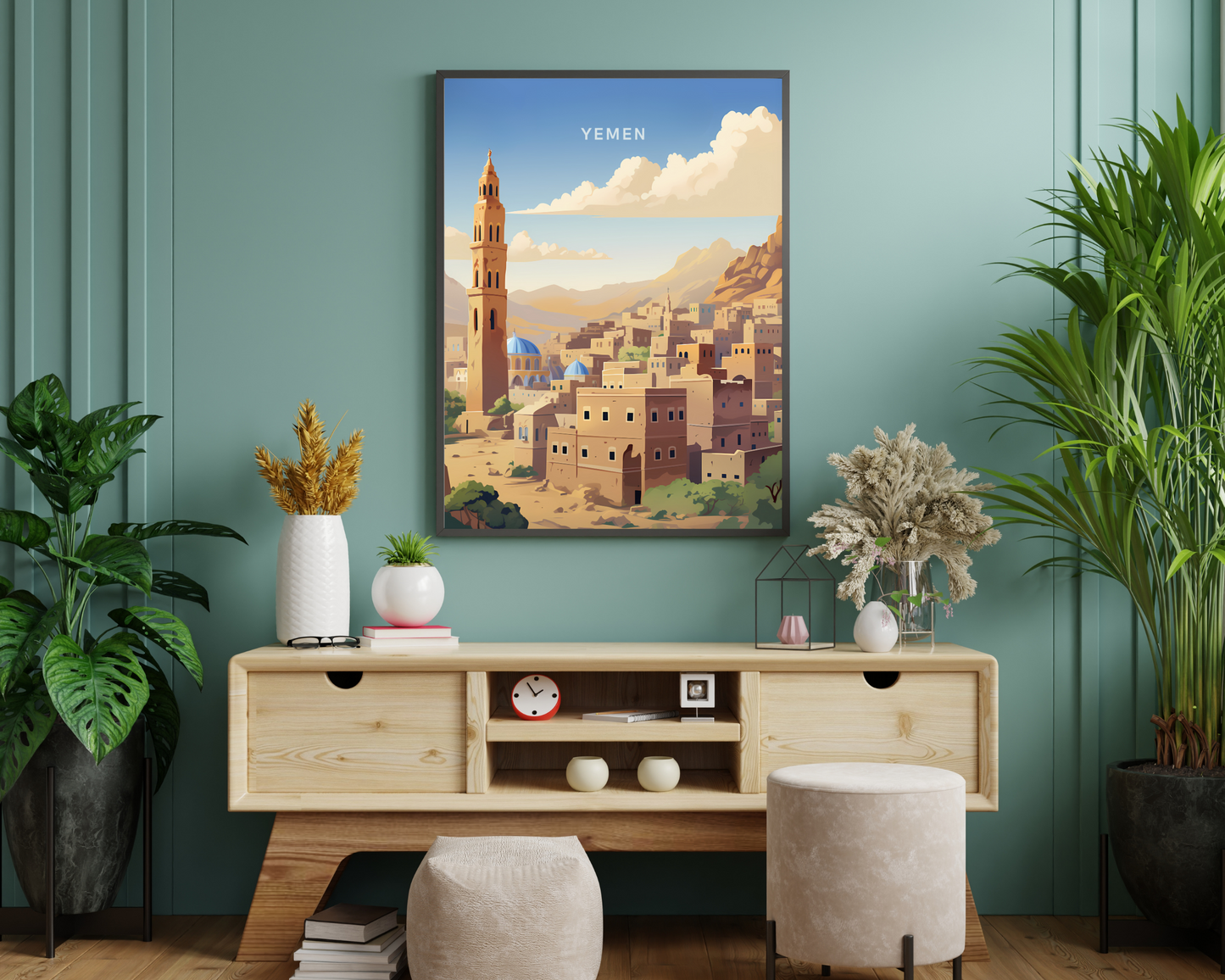 Yemen Travel Poster Print - Pitchers Design