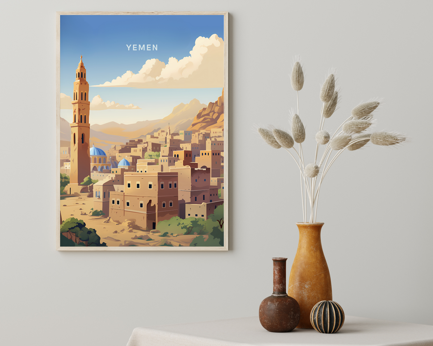 Yemen Travel Poster Print - Pitchers Design