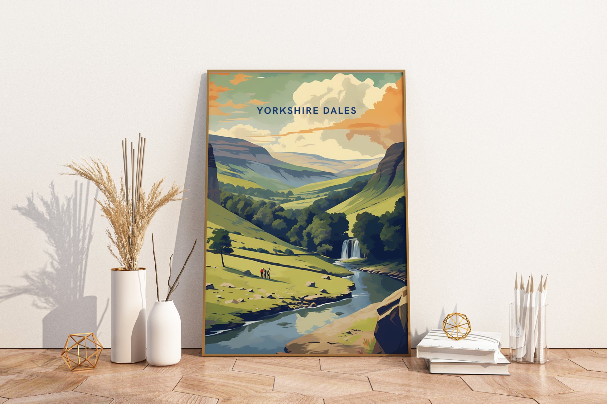 Yorkshire Dales England Travel Poster Print - Pitchers Design