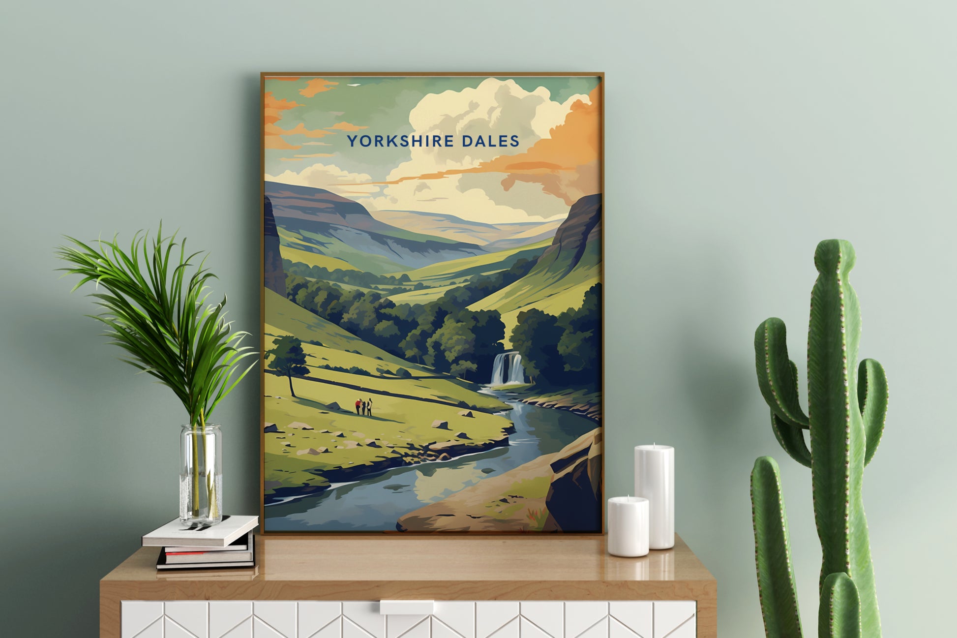 Yorkshire Dales England Travel Poster Print - Pitchers Design