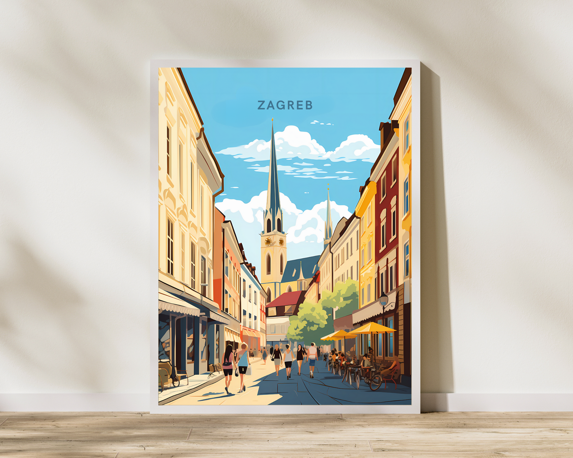 Zagreb Croatia Travel Poster Print - Pitchers Design