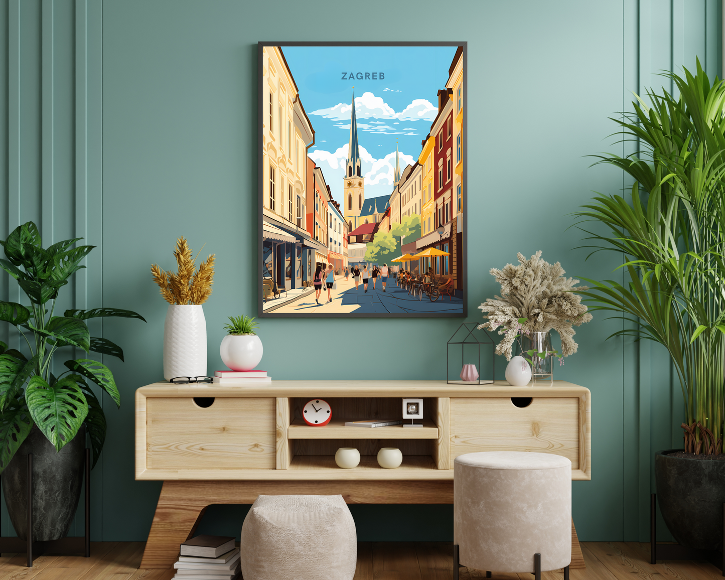 Zagreb Croatia Travel Poster Print - Pitchers Design