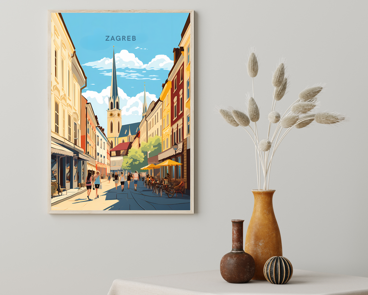 Zagreb Croatia Travel Poster Print - Pitchers Design