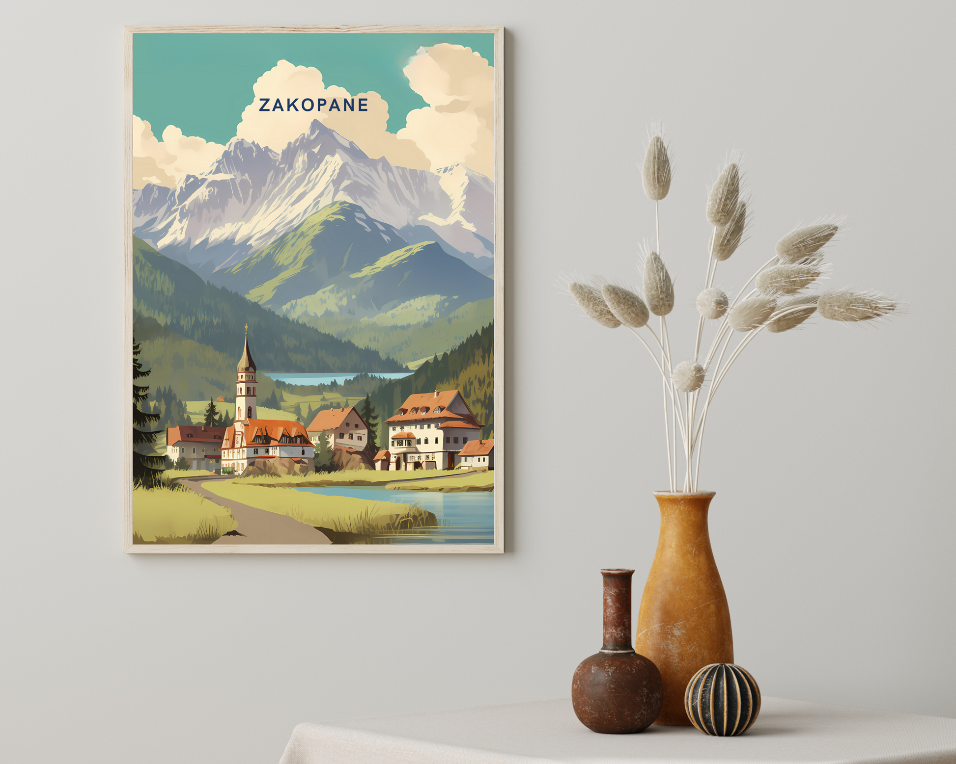 Zakopane Poland Travel Poster Print - Pitchers Design