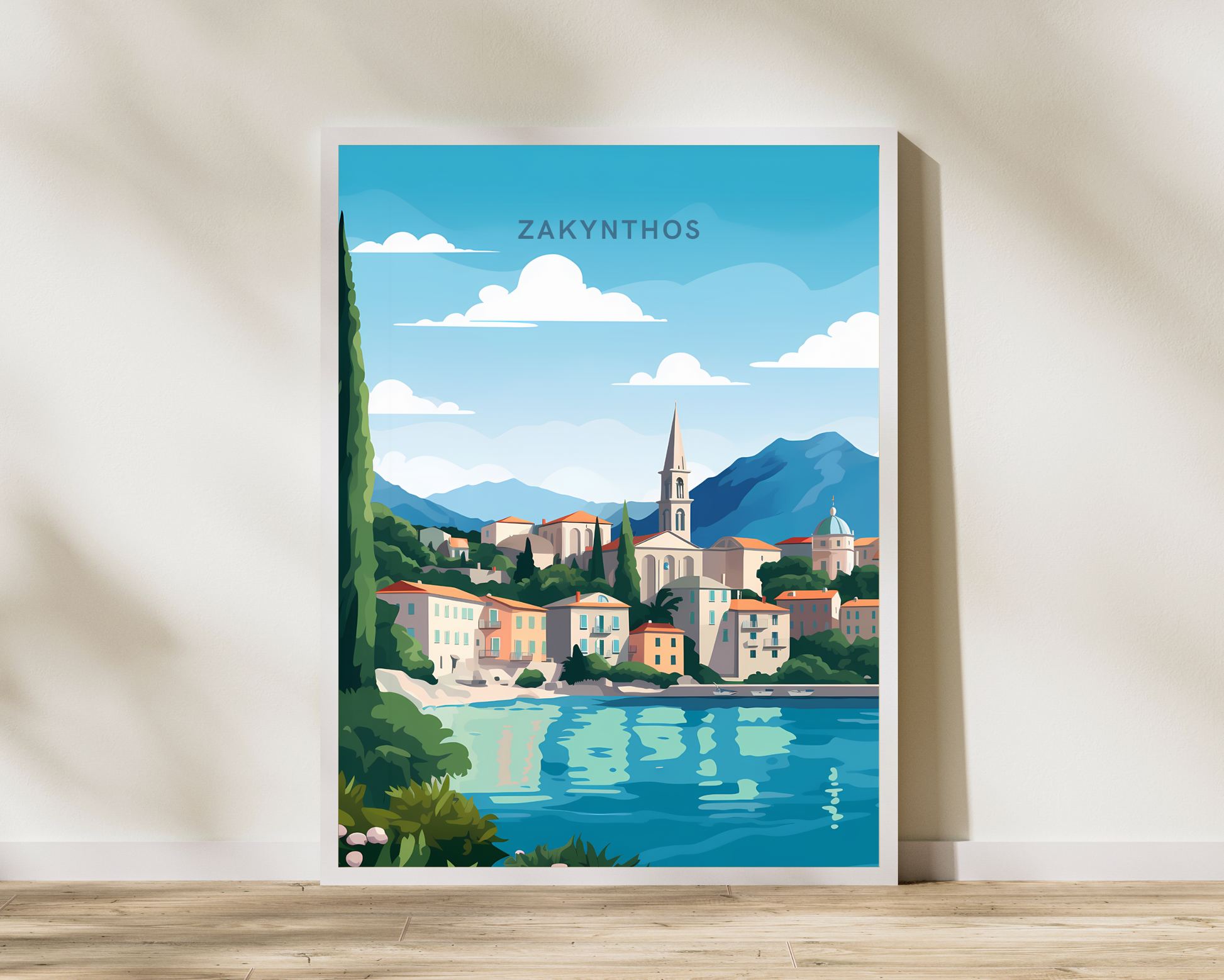 Zakynthos Greece Travel Poster Print - Pitchers Design