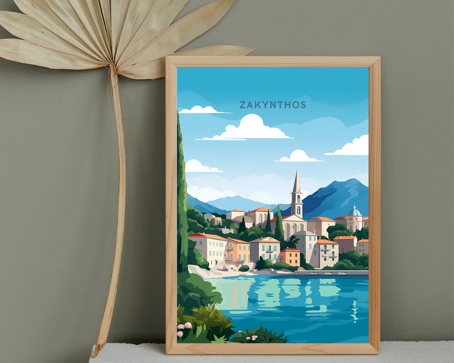 Zakynthos Greece Travel Poster Print - Pitchers Design