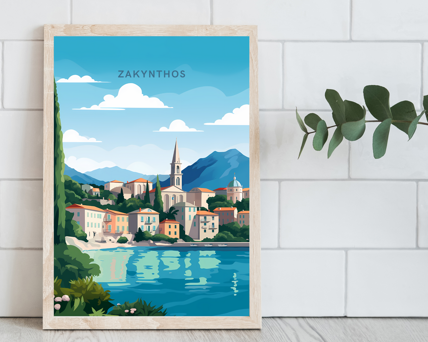 Zakynthos Greece Travel Poster Print - Pitchers Design