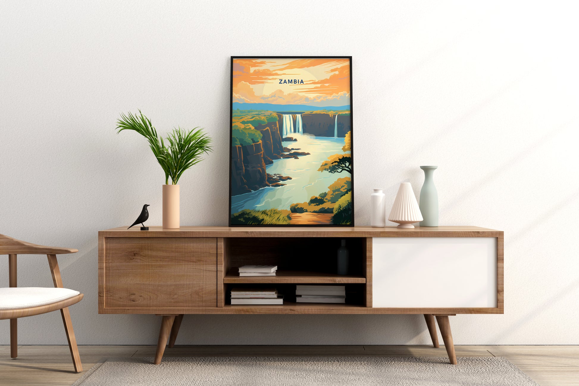 Zambia Africa Travel Poster Print - Pitchers Design