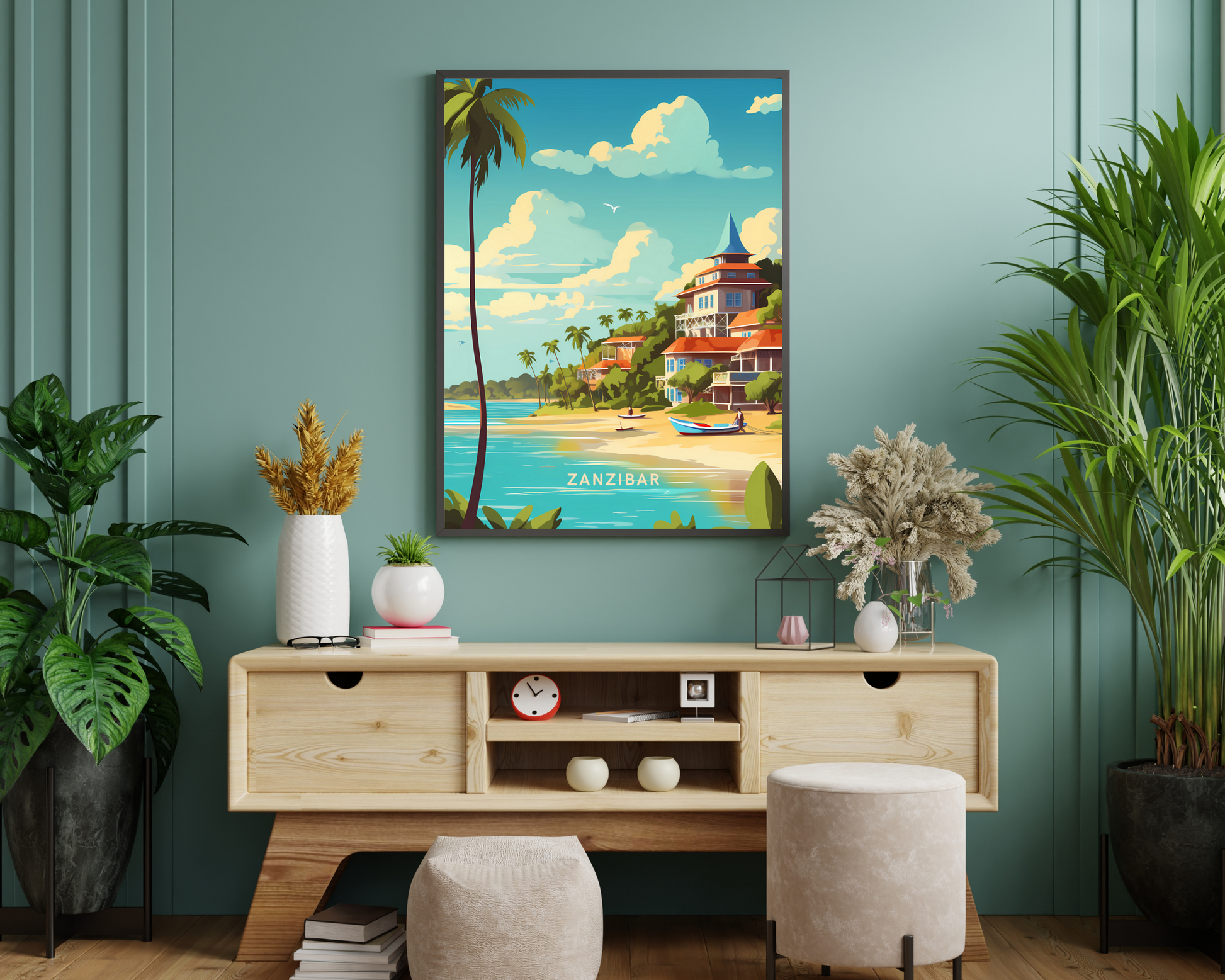 Zanzibar Tanzania Travel Poster Print - Pitchers Design