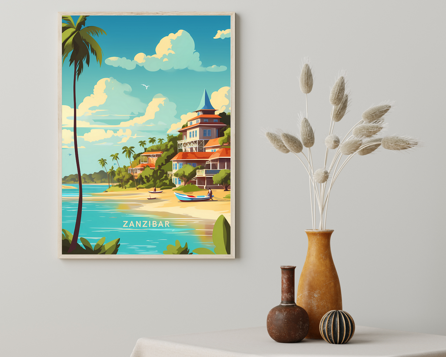 Zanzibar Tanzania Travel Poster Print - Pitchers Design