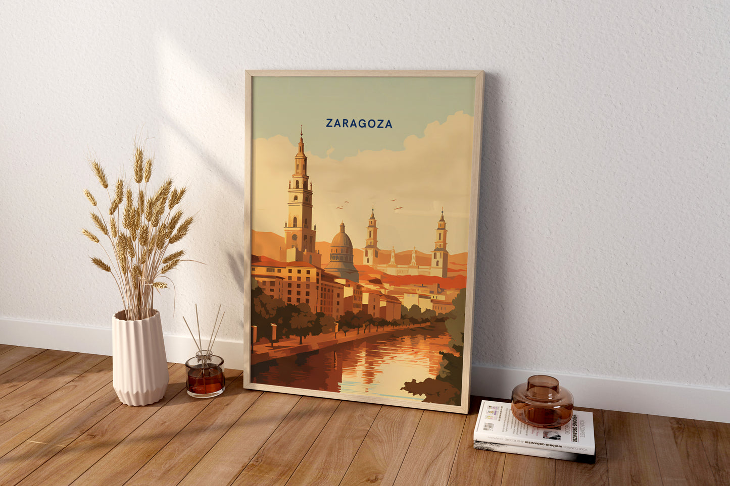 Zaragoza Spain Travel Print Poster - Pitchers Design