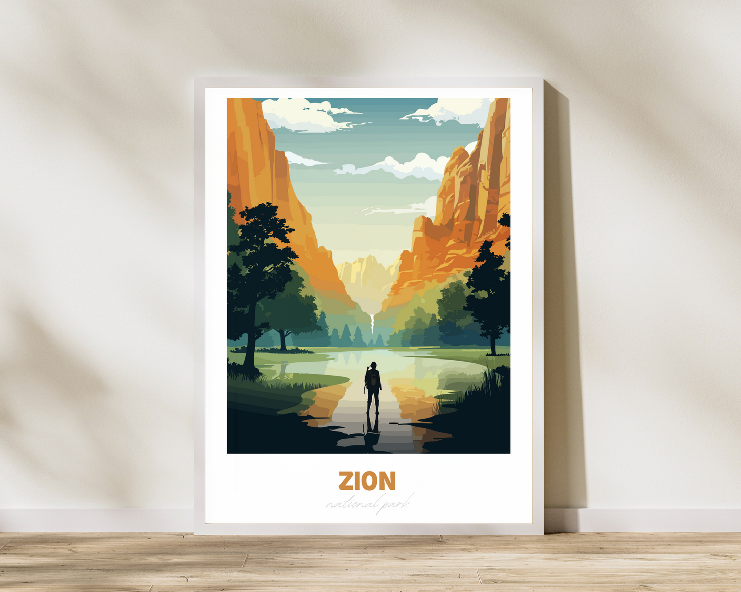 Zion National Park Travel Poster Print - Pitchers Design