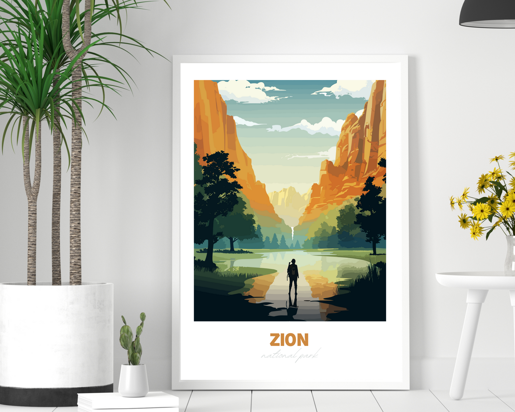 Zion National Park Travel Poster Print - Pitchers Design