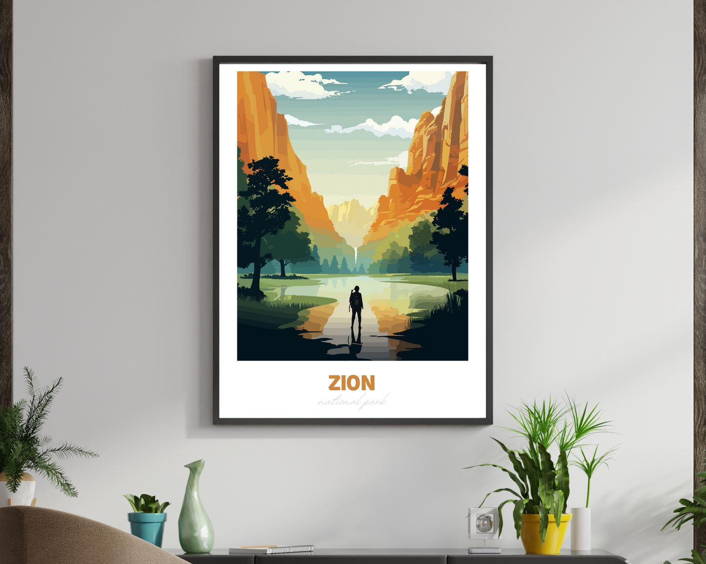 Zion National Park Travel Poster Print - Pitchers Design