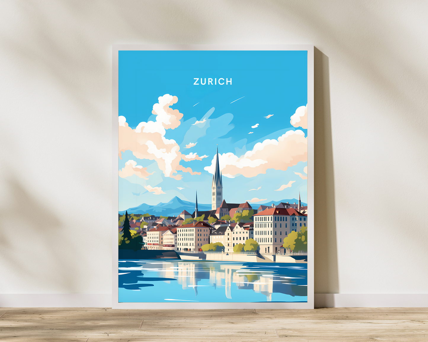 Zurich Switzerland Travel Poster Print - Pitchers Design