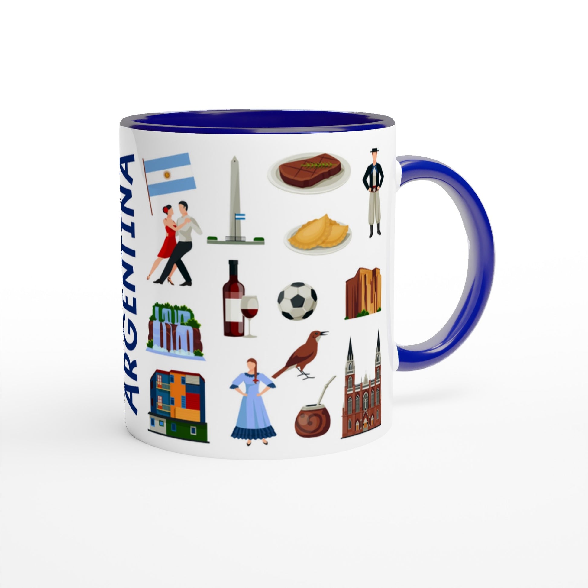 Argentina Two Tone Ceramic Travel Mug, Starbucks Inspired - Pitchers Design