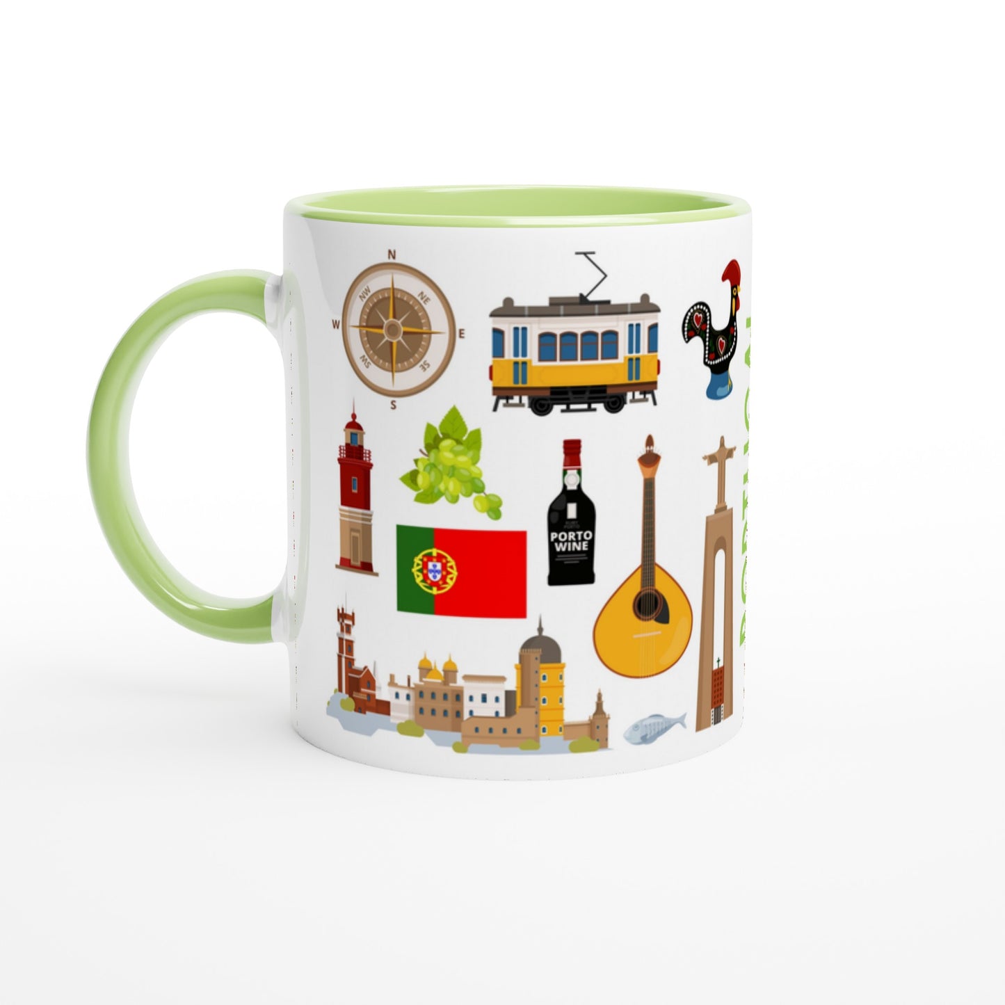 Portugal Two Tone Ceramic Travel Mug, Starbucks Inspired - Pitchers Design