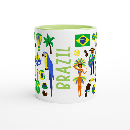 Brazil Two Tone Ceramic Travel Mug, Starbucks Inspired - Pitchers Design