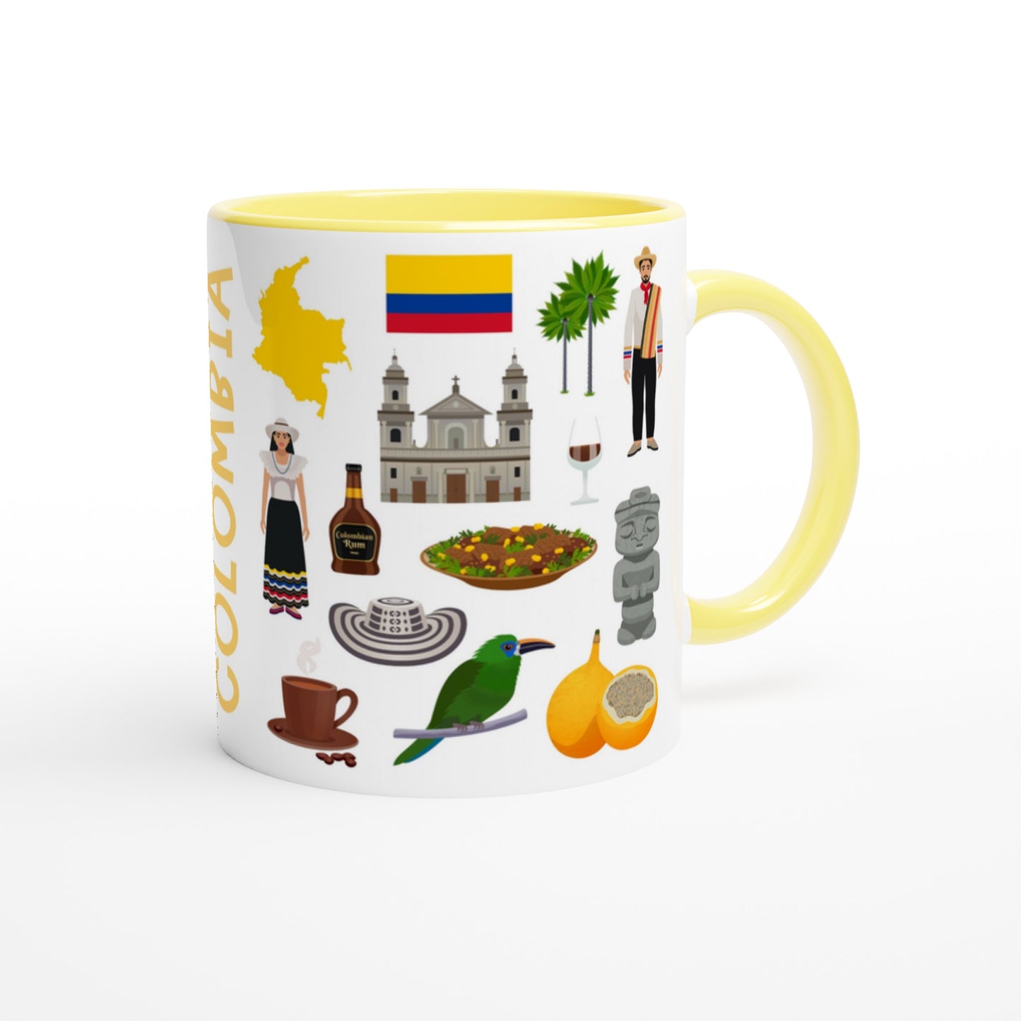 Colombia Two Tone Ceramic Travel Mug, Starbucks Inspired - Pitchers Design