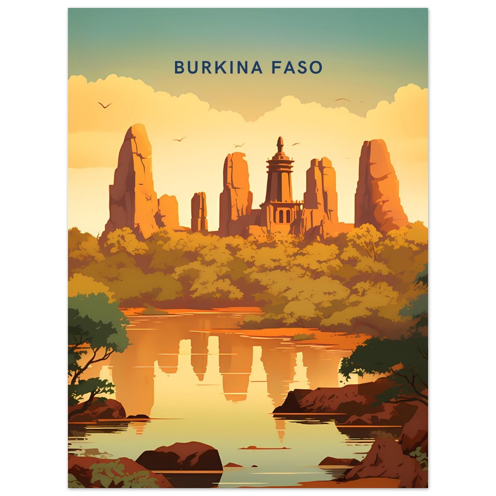 Burkina Faso Travel Poster Print - Pitchers Design