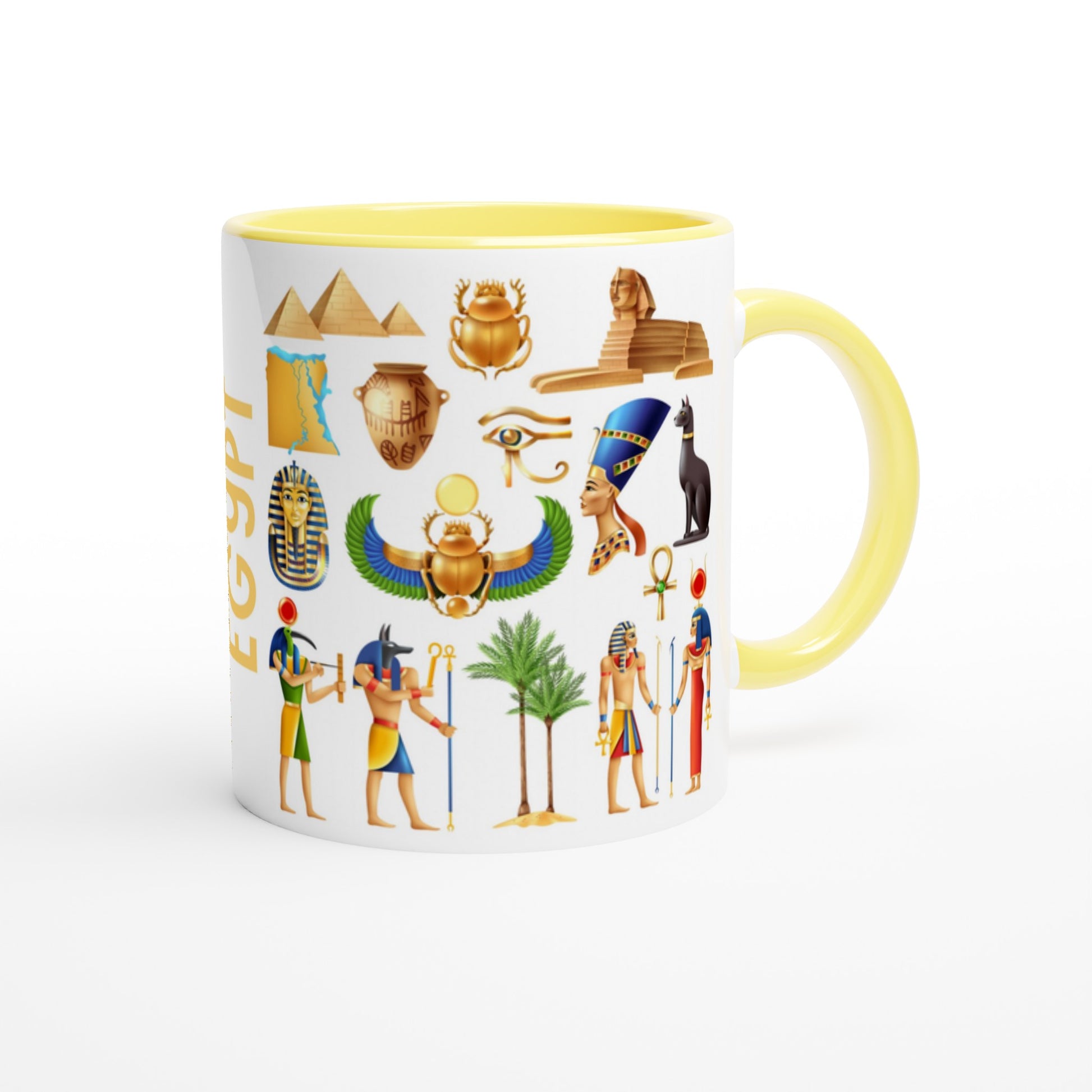 Egypt Two Tone Ceramic Travel Mug, Starbucks Inspired - Pitchers Design