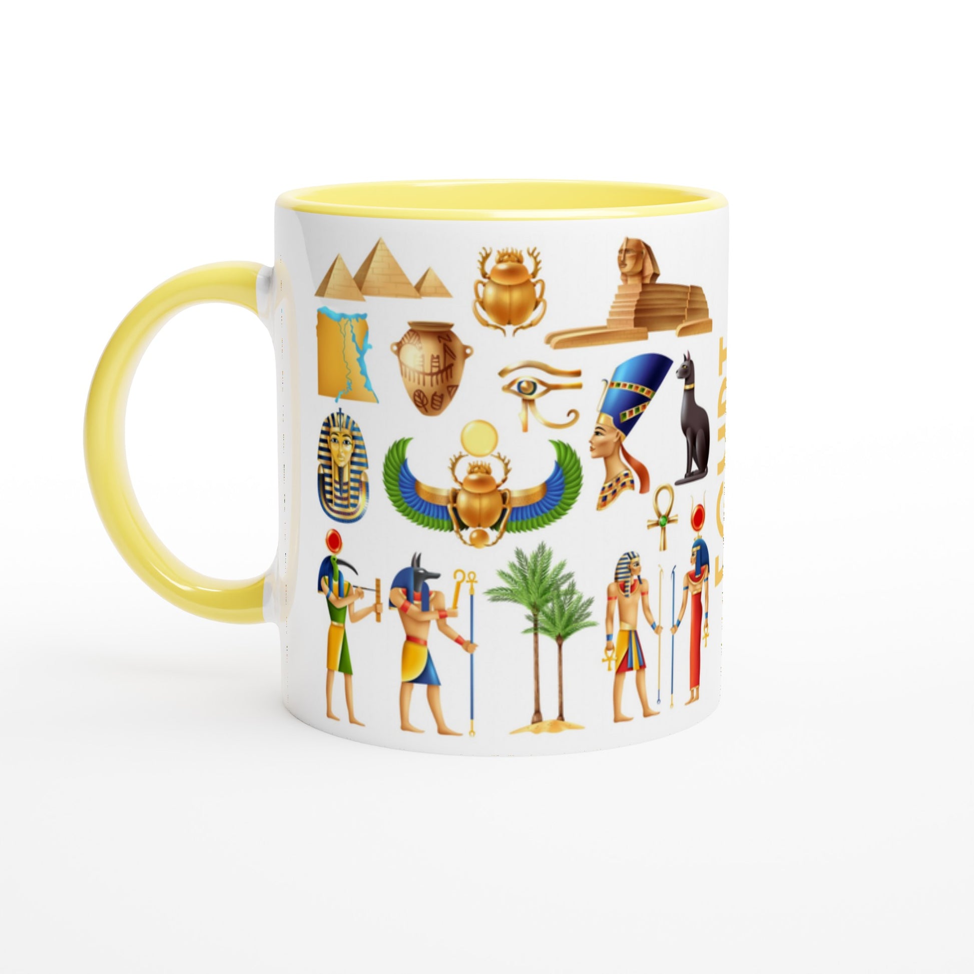 Egypt Two Tone Ceramic Travel Mug, Starbucks Inspired - Pitchers Design