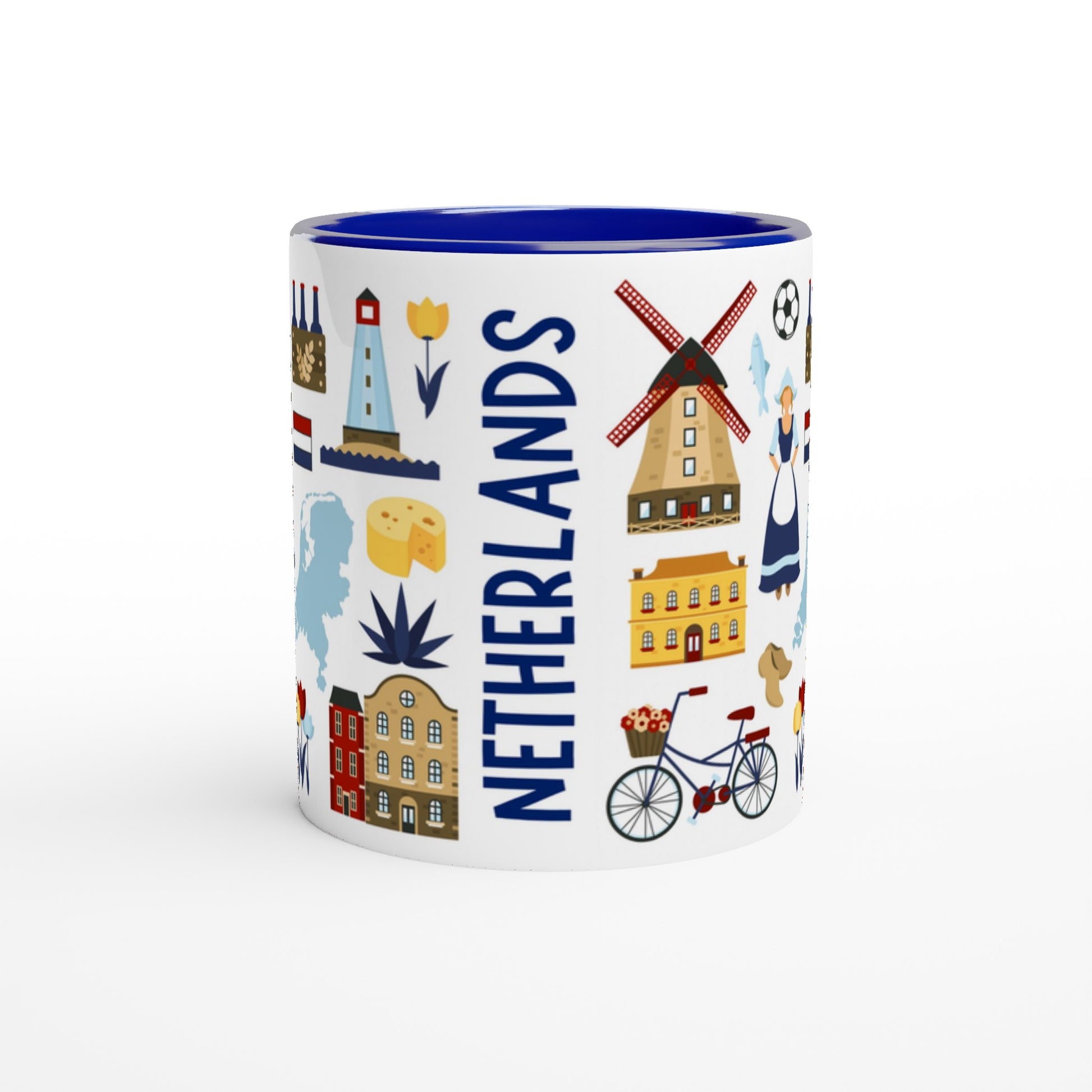 Netherlands Two Tone Ceramic Travel Mug, Starbucks Inspired - Pitchers Design