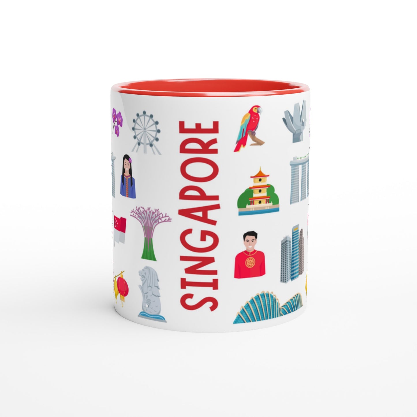 Singapore Two Tone Ceramic Travel Mug, Starbucks Inspired - Pitchers Design