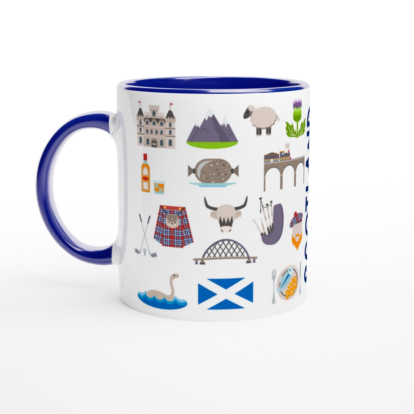 Scotland Two Tone Ceramic Travel Mug, Starbucks Inspired - Pitchers Design