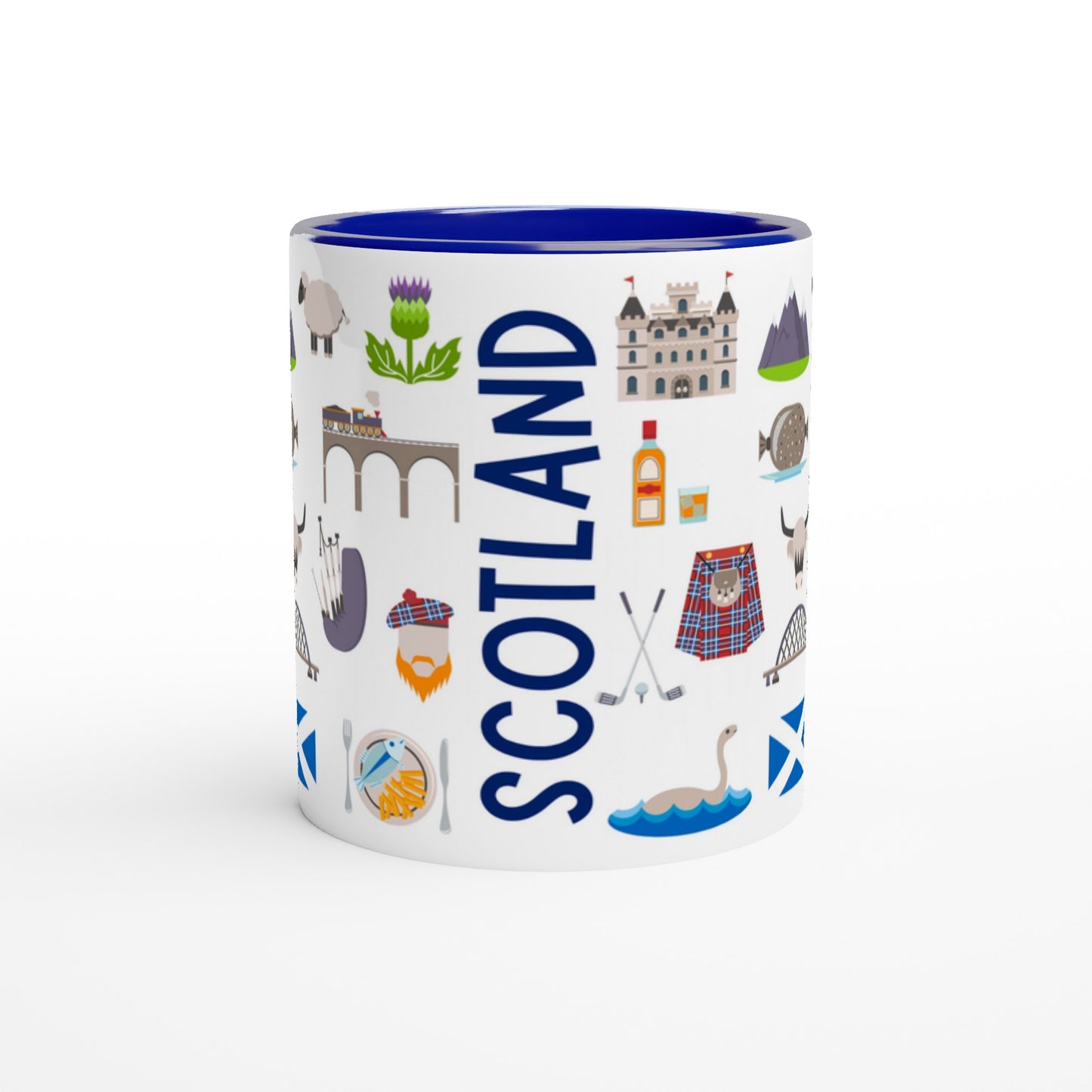 Scotland Two Tone Ceramic Travel Mug, Starbucks Inspired - Pitchers Design