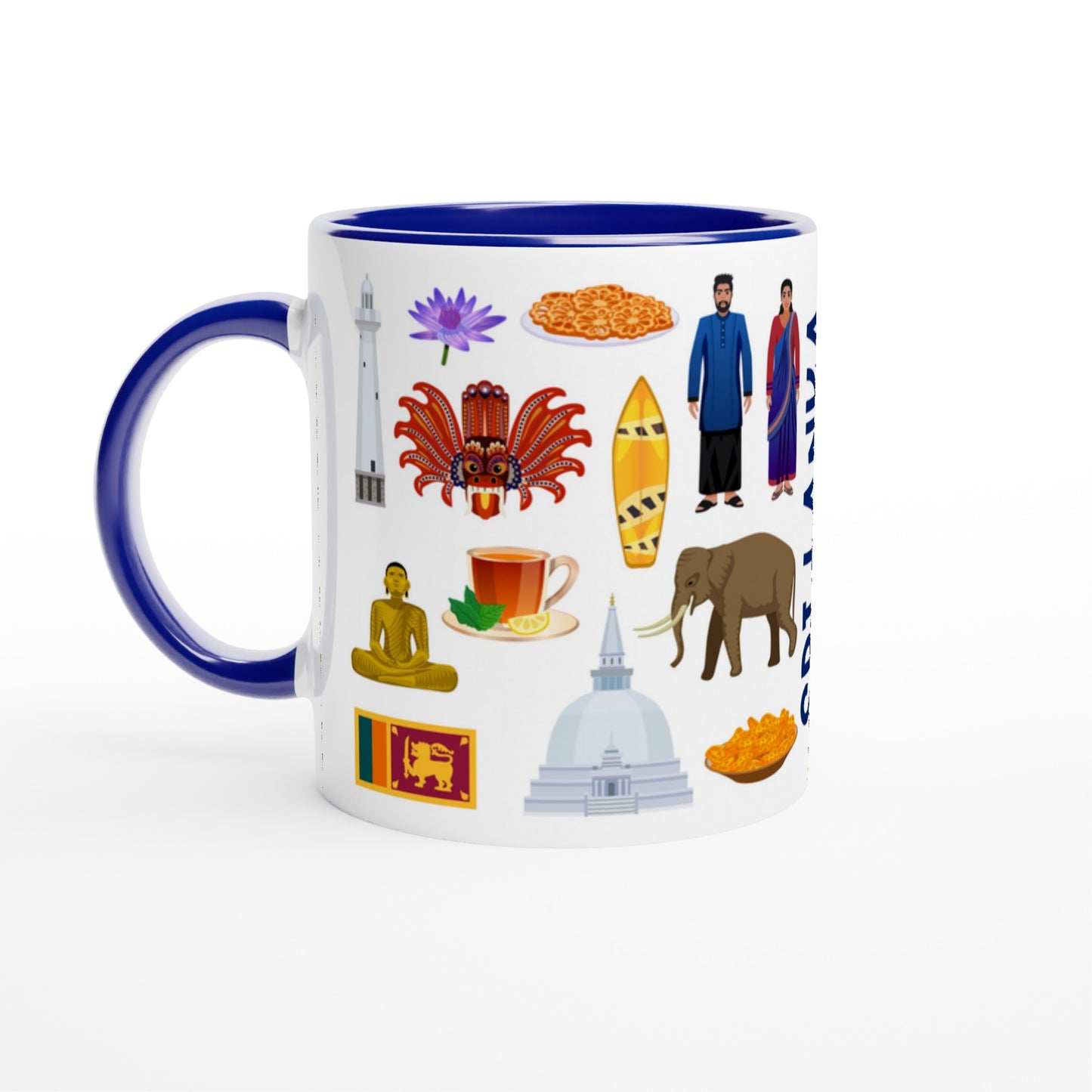 Sri Lanka Two Tone Ceramic Travel Mug, Starbucks Inspired - Pitchers Design