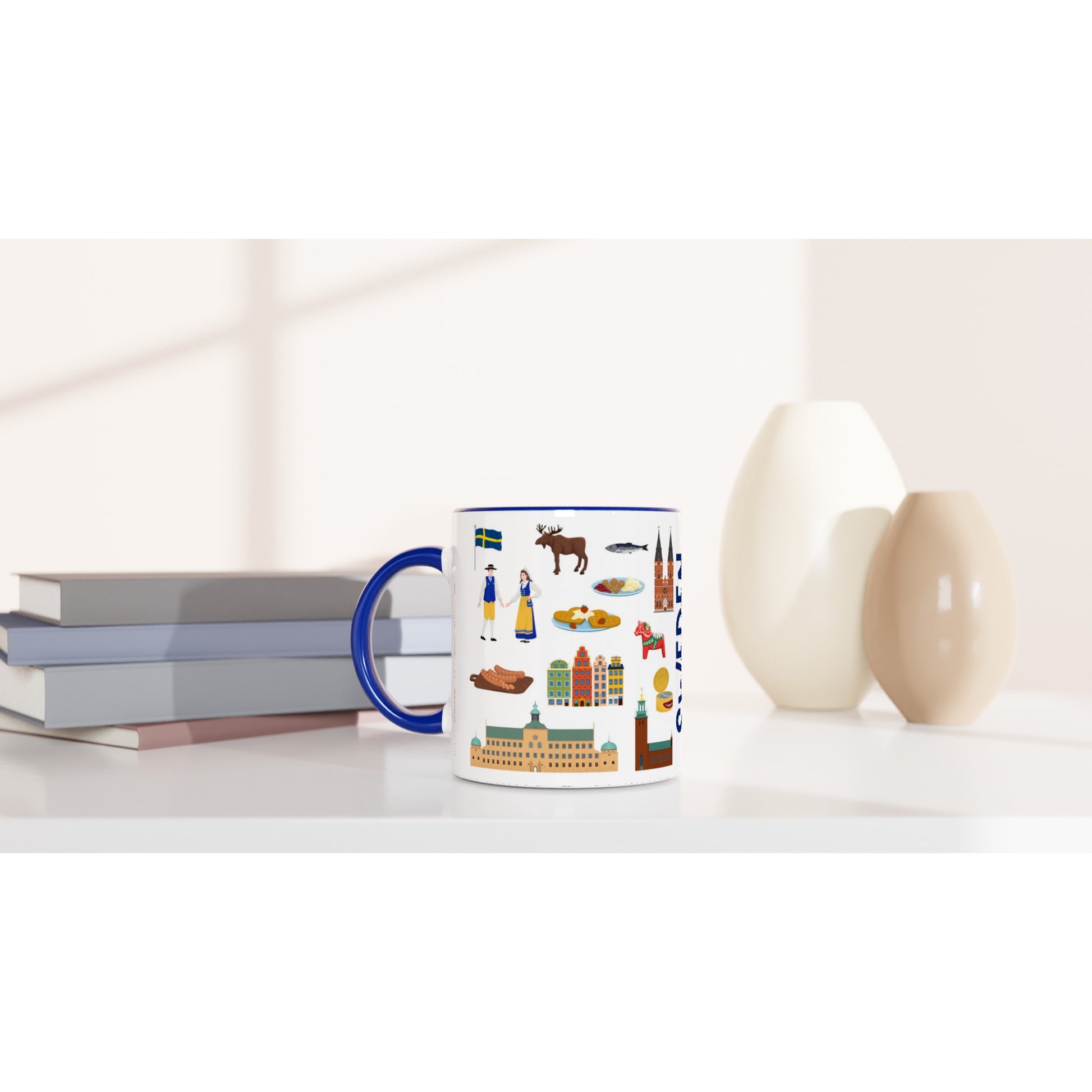 Sweden Two Tone Ceramic Travel Mug, Starbucks Inspired - Pitchers Design