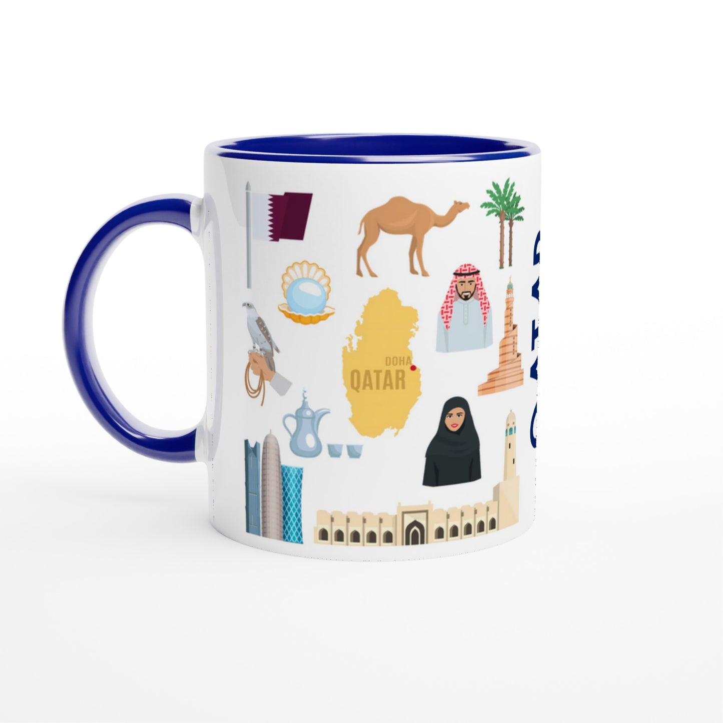 Qatar Two Tone Ceramic Travel Mug, Starbucks Inspired - Pitchers Design