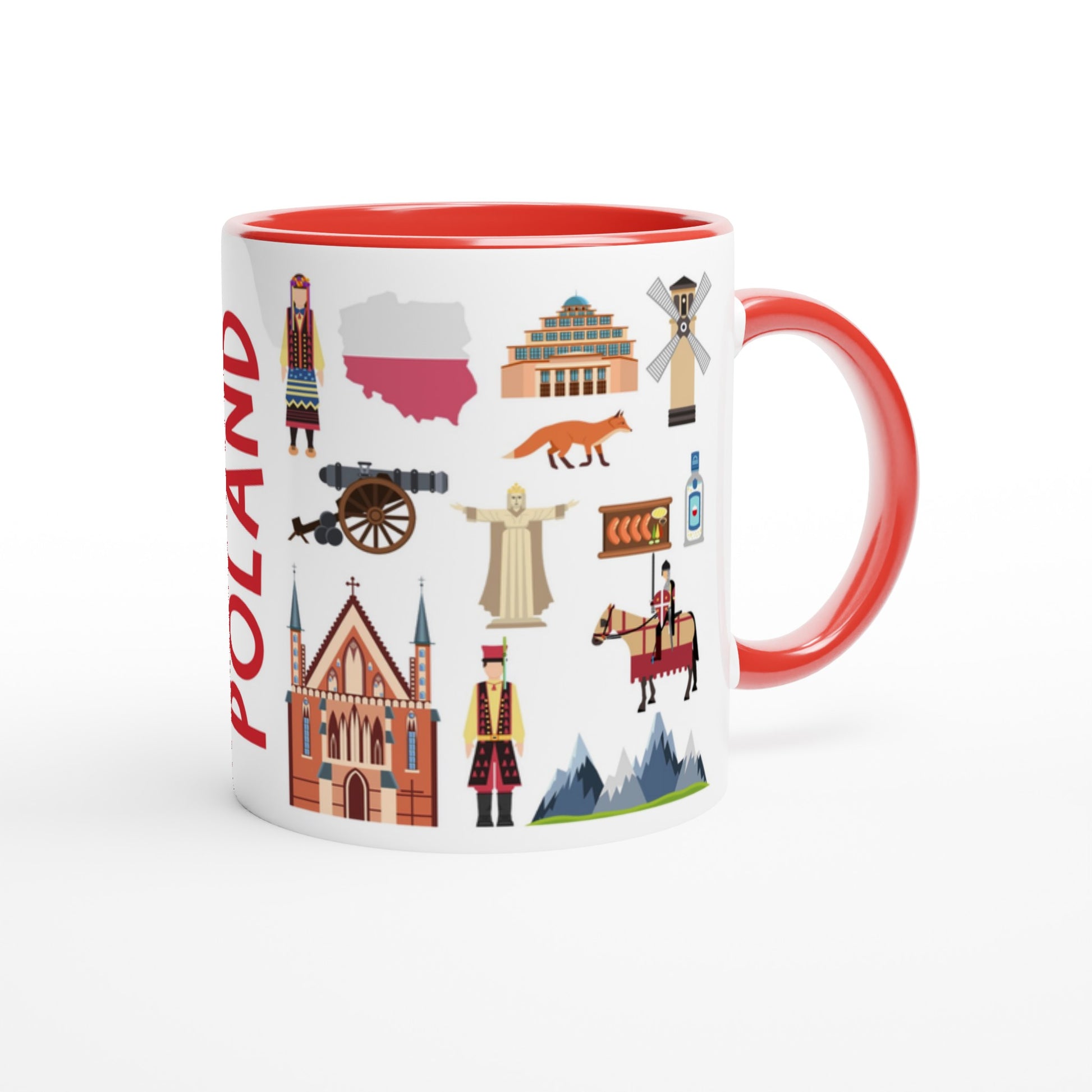 Poland Two Tone Ceramic Travel Mug, Starbucks Inspired - Pitchers Design