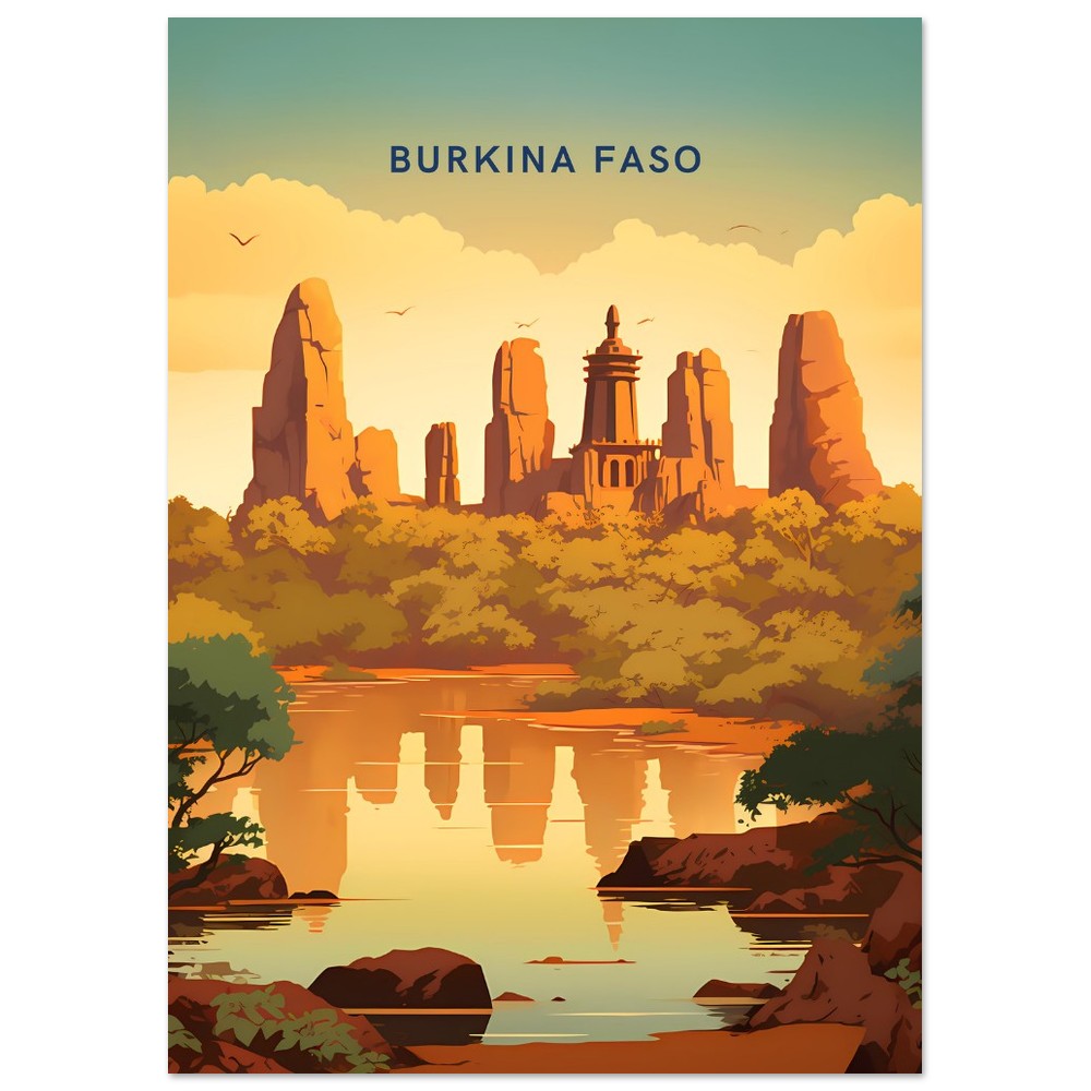 Burkina Faso Travel Poster Print - Pitchers Design