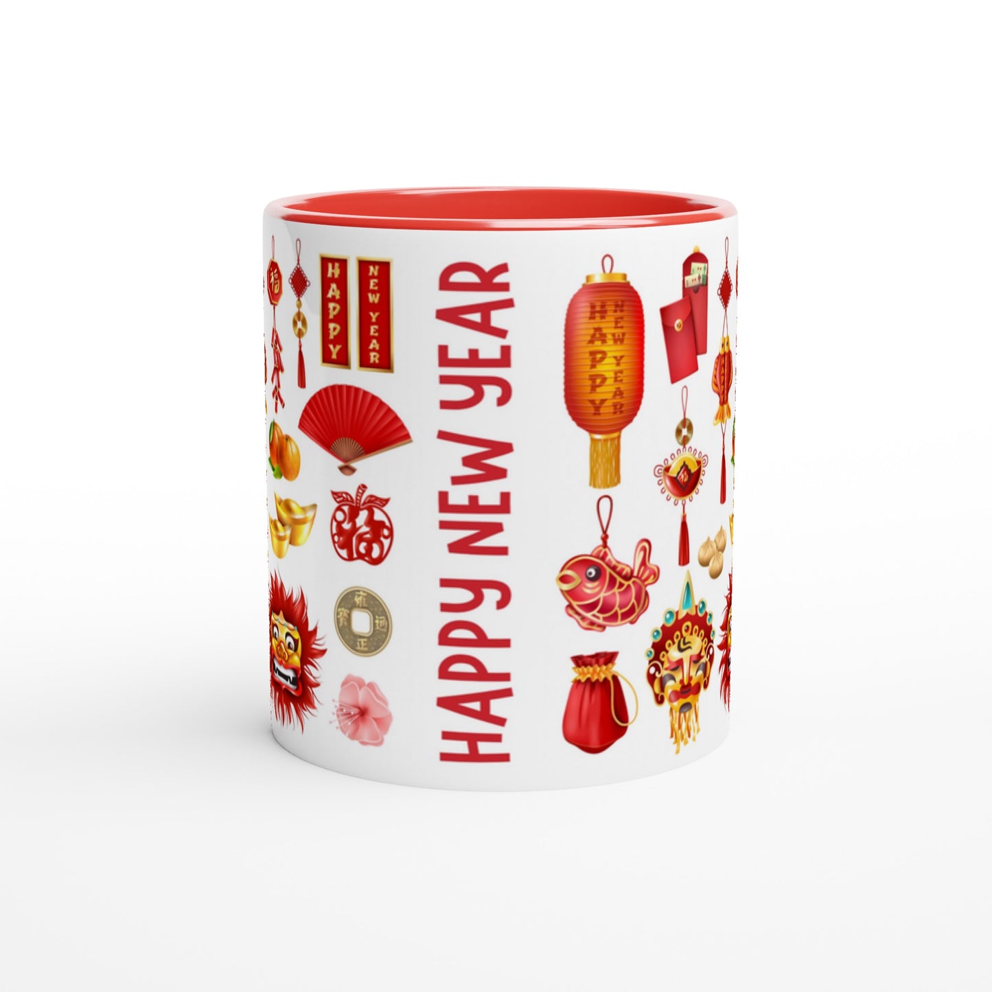 Chinese New Year Two Tone Ceramic Travel Mug, Starbucks Inspired - Pitchers Design