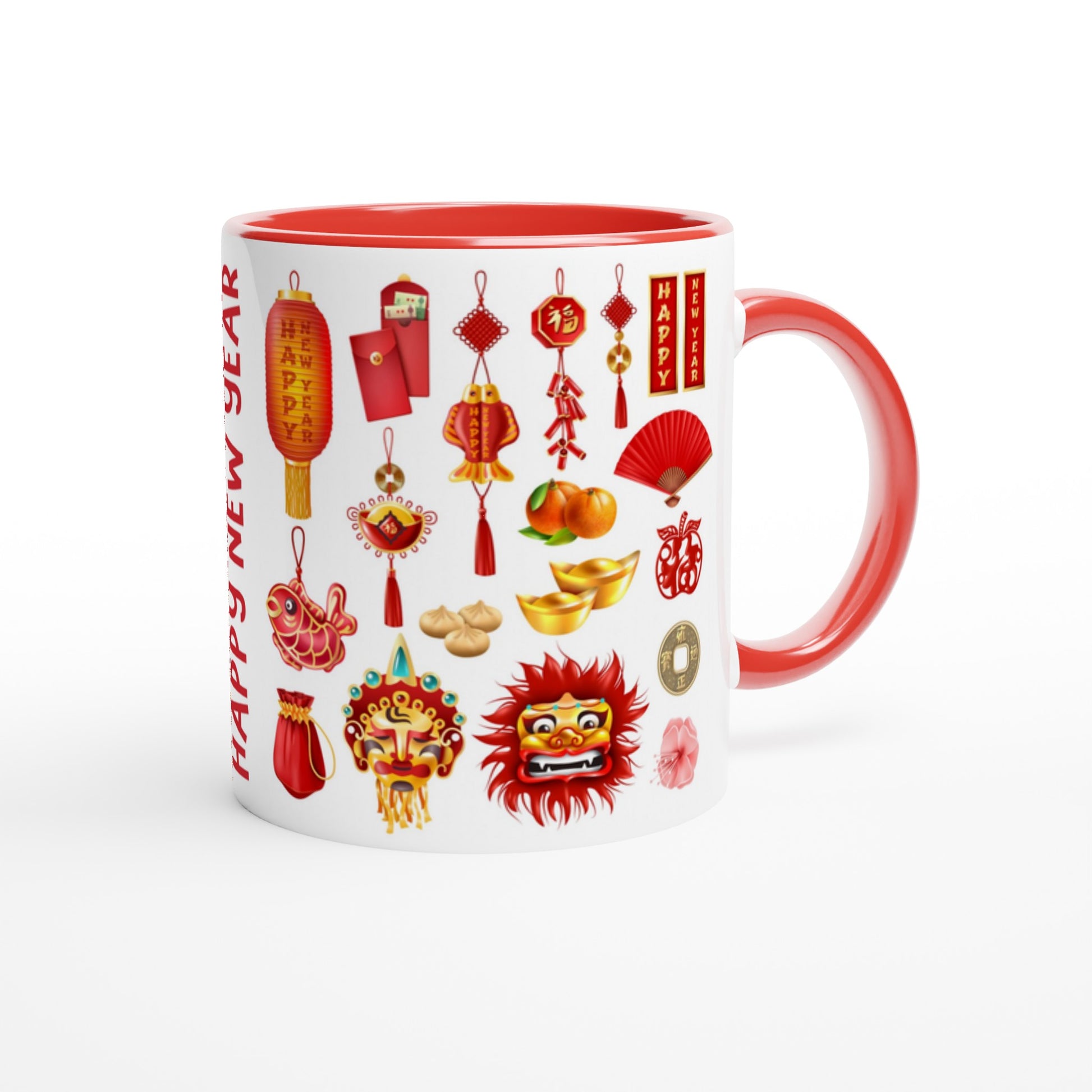 Chinese New Year Two Tone Ceramic Travel Mug, Starbucks Inspired - Pitchers Design