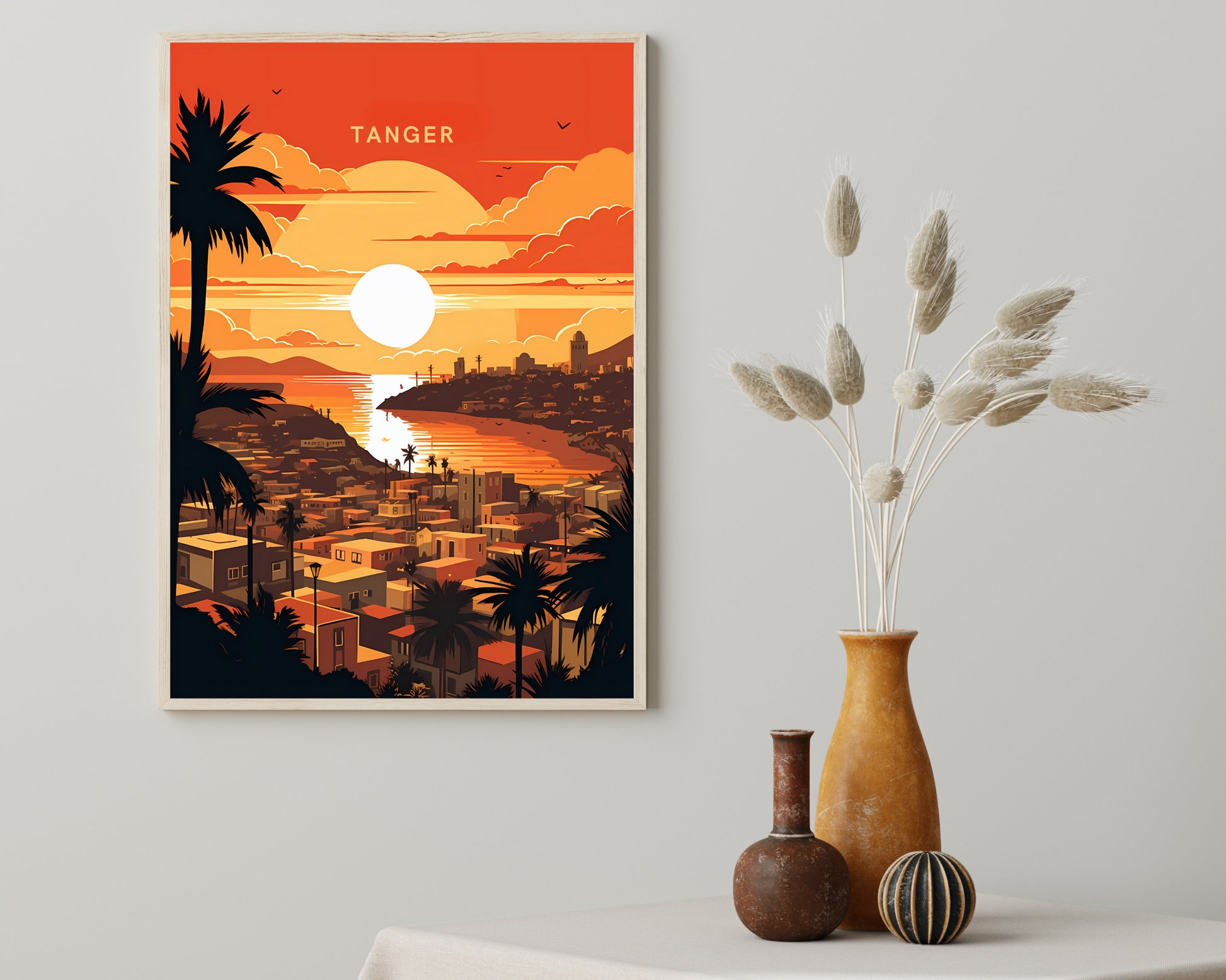 Tanger Morocco Travel Poster Print - Pitchers Design